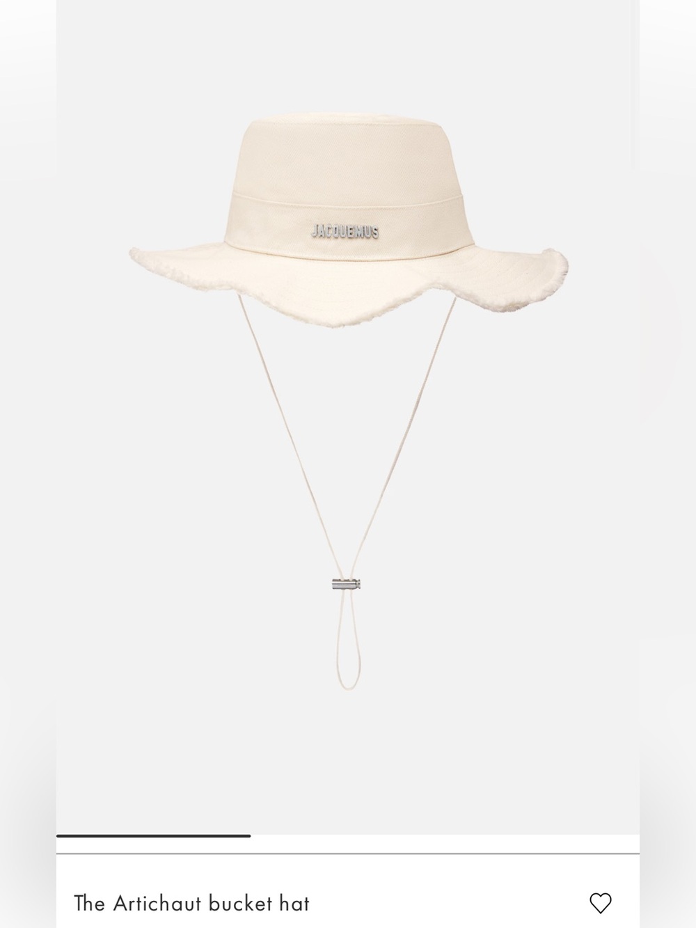 Jacquemus Off-White Artichaut Bucket Hat with Chin Strap